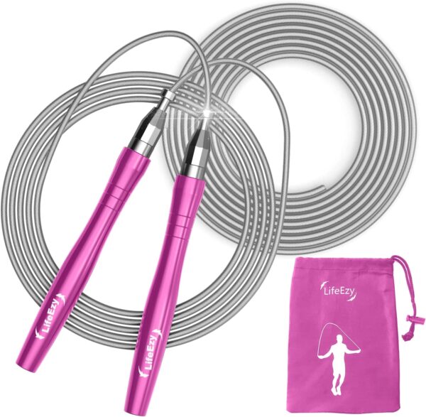 Cuerda de saltar para entrenamiento LifeEzy, color fucsia